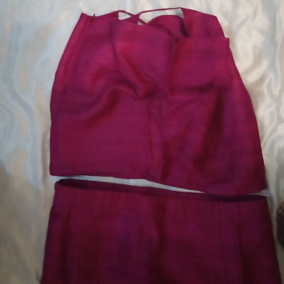 handmade two-piece women's thin strap burgund top size2XL-3XL skirt sizeXL boho - Picture 10 of 10